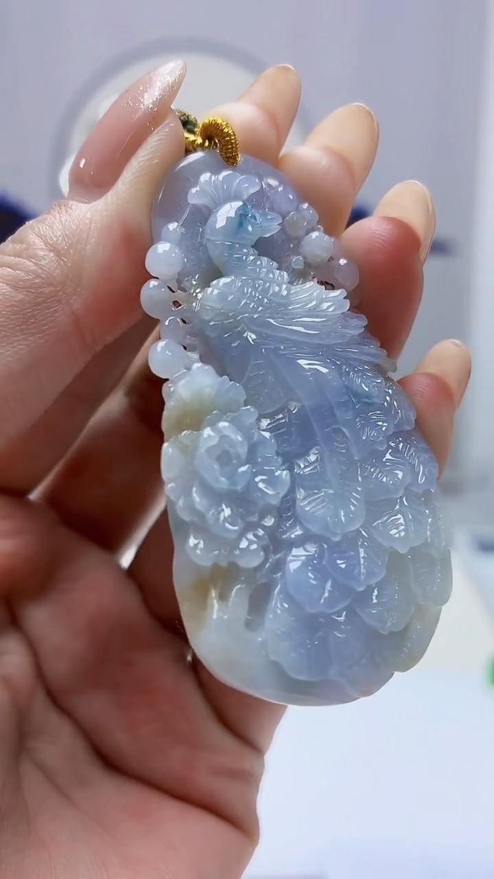 未镶嵌定制翡翠3495MM-毛货挂件76