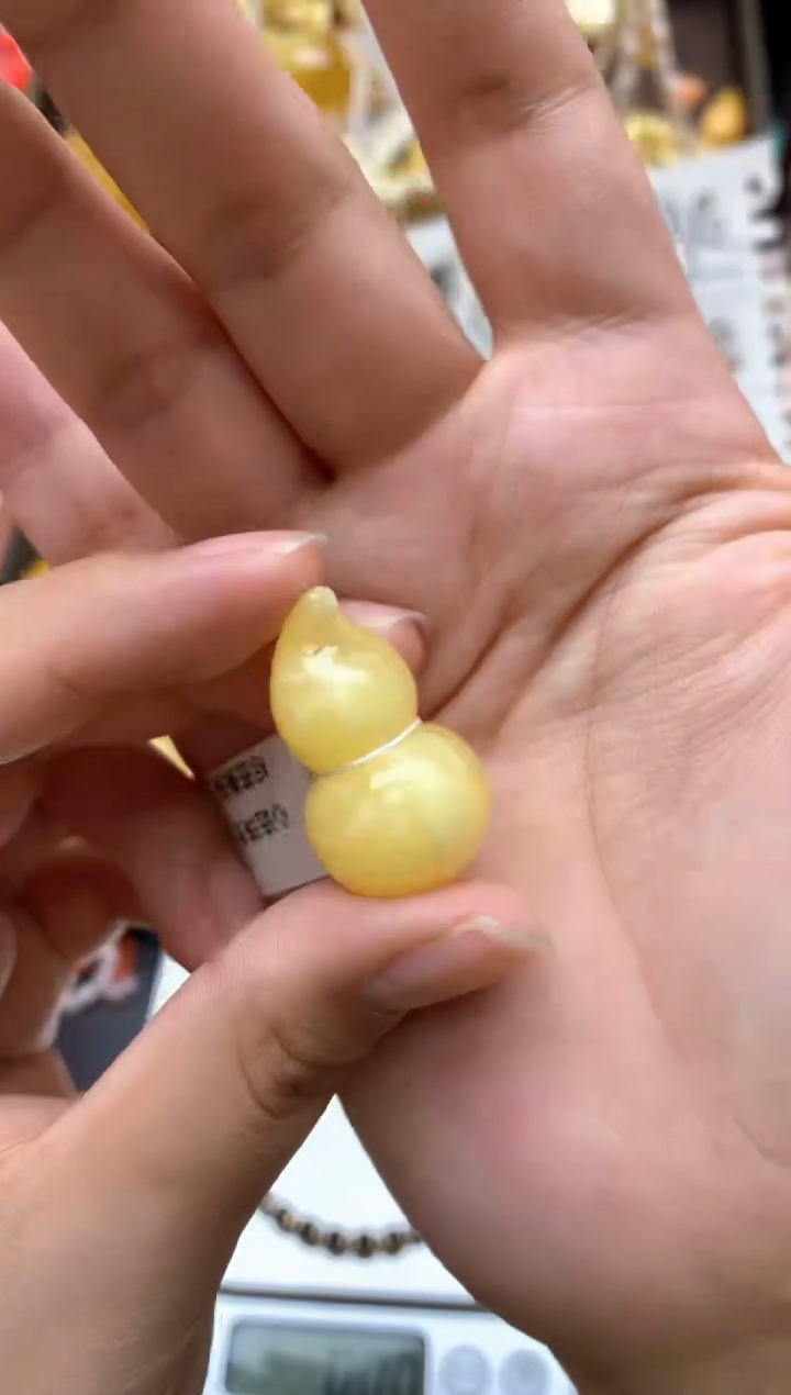 【闪购商品】未镶嵌琥珀珠宝奇石124琥珀蜜蜡花粉有纹小坑介意勿拍