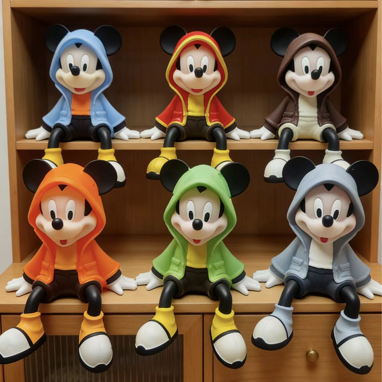 披风米奇6只电视柜装饰摆件高级感小众客厅落地入户玄关柜手办