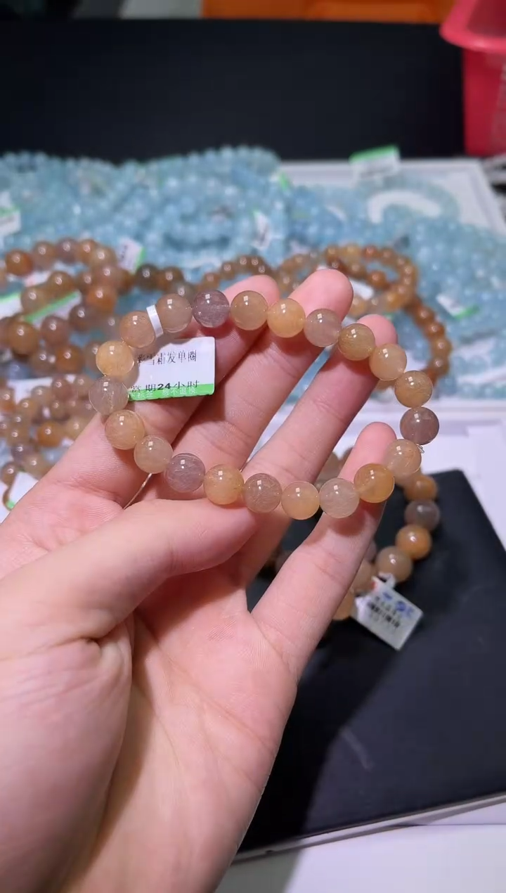 未镶嵌手链水晶X093-雪霜发单圈-多样性发其一