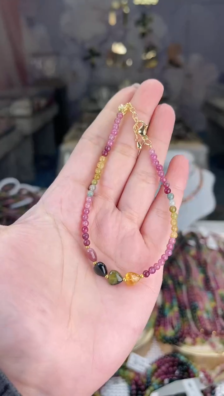 【闪购商品】碧玺/银S925镶嵌J碧玺手链多样性发货