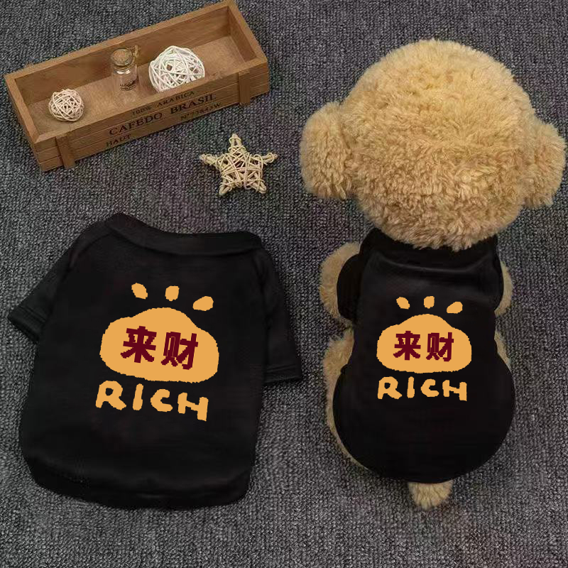 猫咪宠物狗潮牌衣服泰迪比熊雪纳瑞专用两脚加绒喜庆卫衣中小型犬