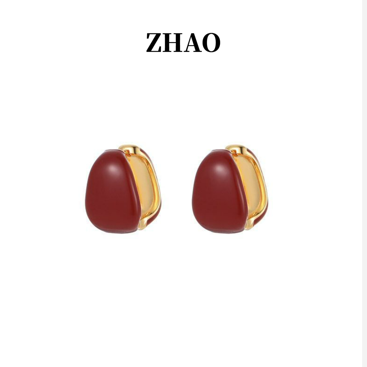 铜合金耳饰 ZHAO S925银针 轻奢法式耳环简约耳钉
