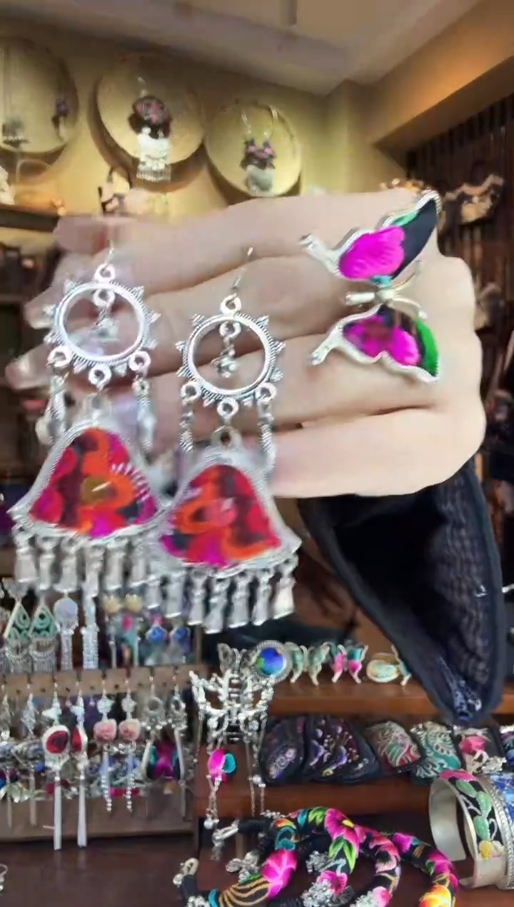 刺绣非遗刺绣民族风耳环