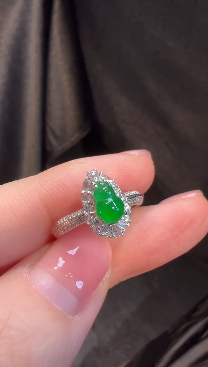 18K金镶嵌戒指翡翠L6