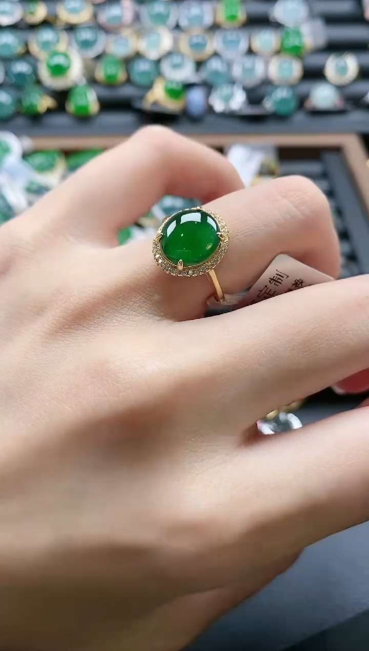 【闪购商品】翡翠戒指银S925镶嵌51511