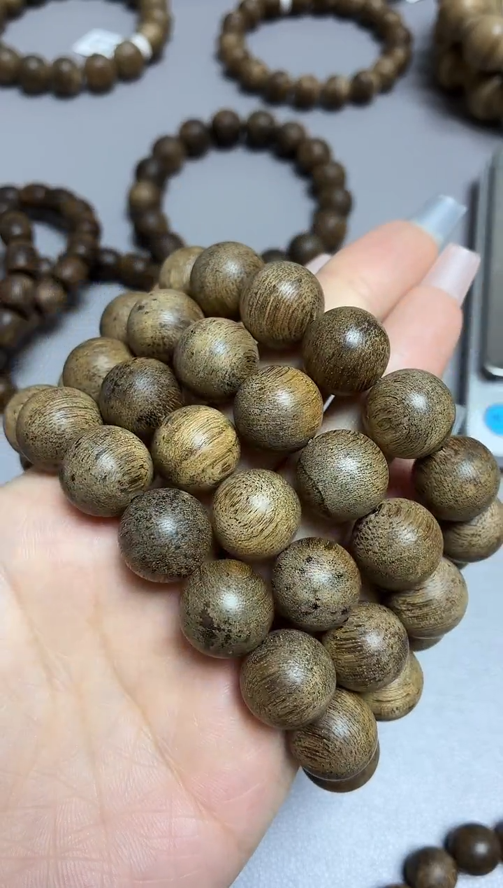 沉香手串文莱圆珠单圈1.5多样性发其一