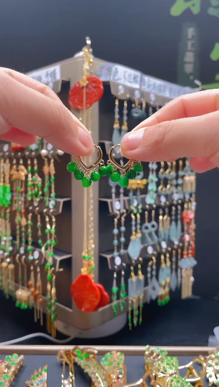 【闪购商品】翡翠耳饰合金038翡翠耳包