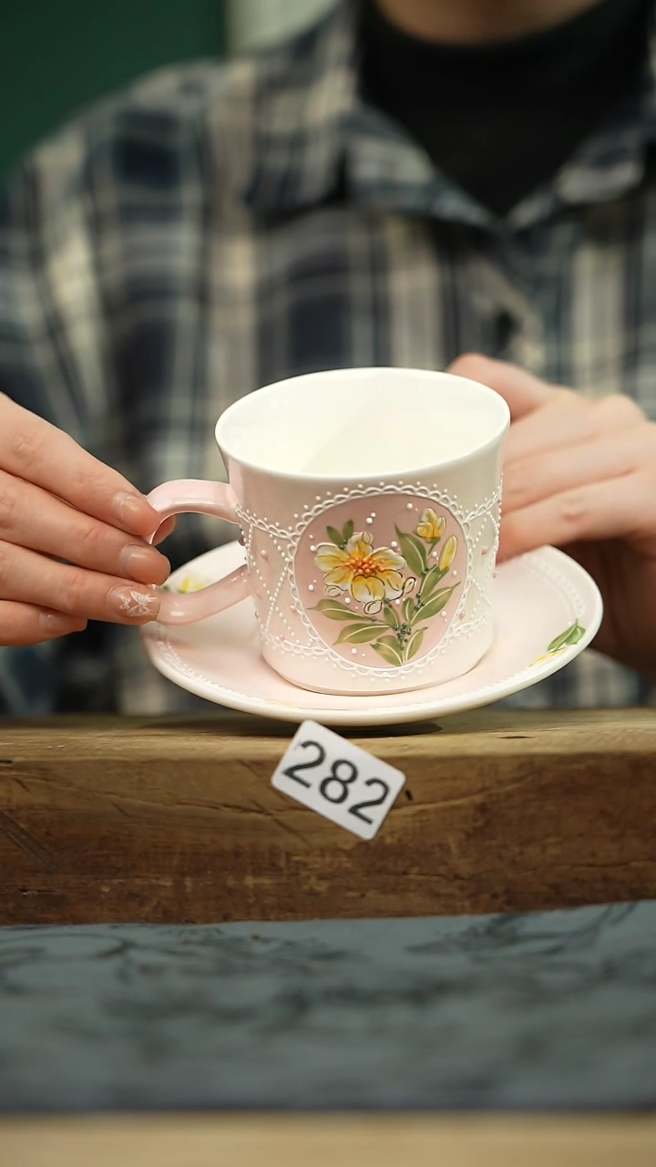 【闪购商品】瓷片新品！设计师款手绘/咖啡杯 喜喜