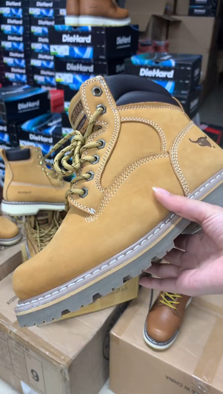 织物44码，牛头1，皮鞋码，牛皮工装靴，默认微瑕 个别鞋面有胶印