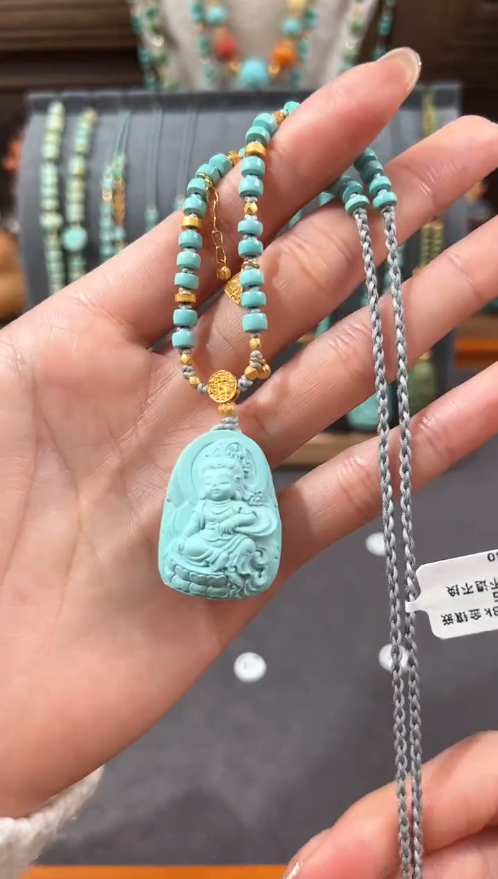 【闪购商品】绿松石颈饰18K金镶嵌绿松石项链