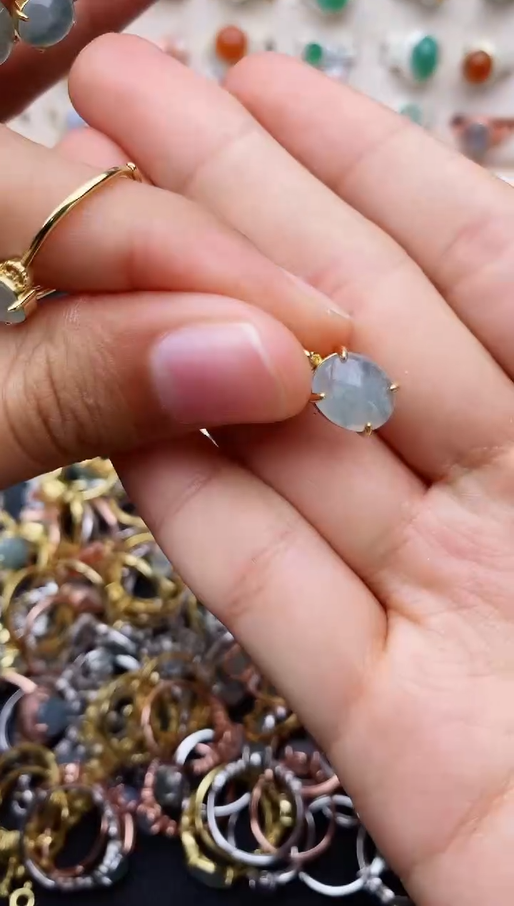 【闪购商品】翡翠戒指银S925镶嵌缅甸翡翠