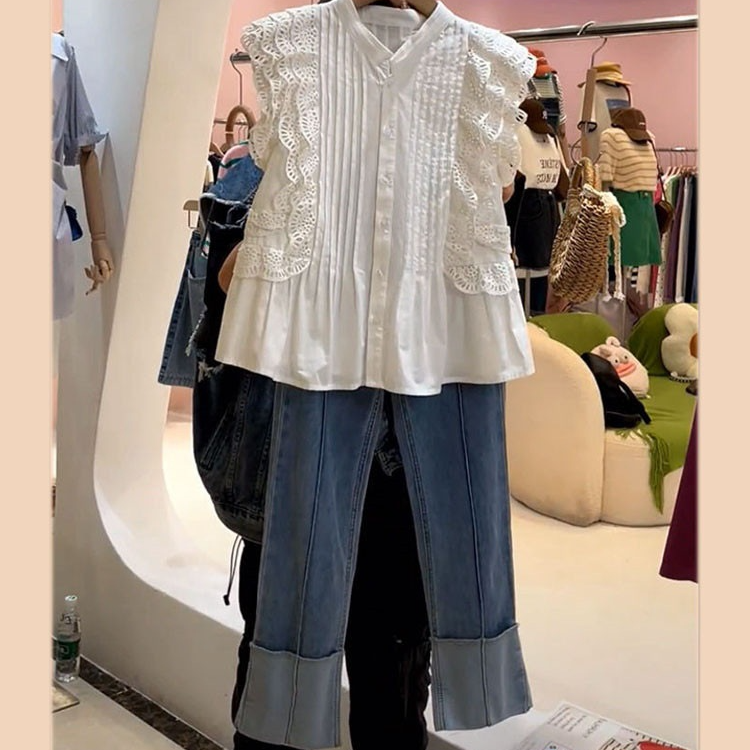 11242高级名媛小香风洋装气质显瘦网红炸街洋气衬衫牛裤子两件套