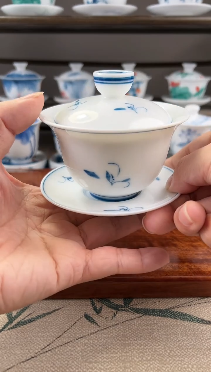 微瑕玉兰150ml三才盖碗