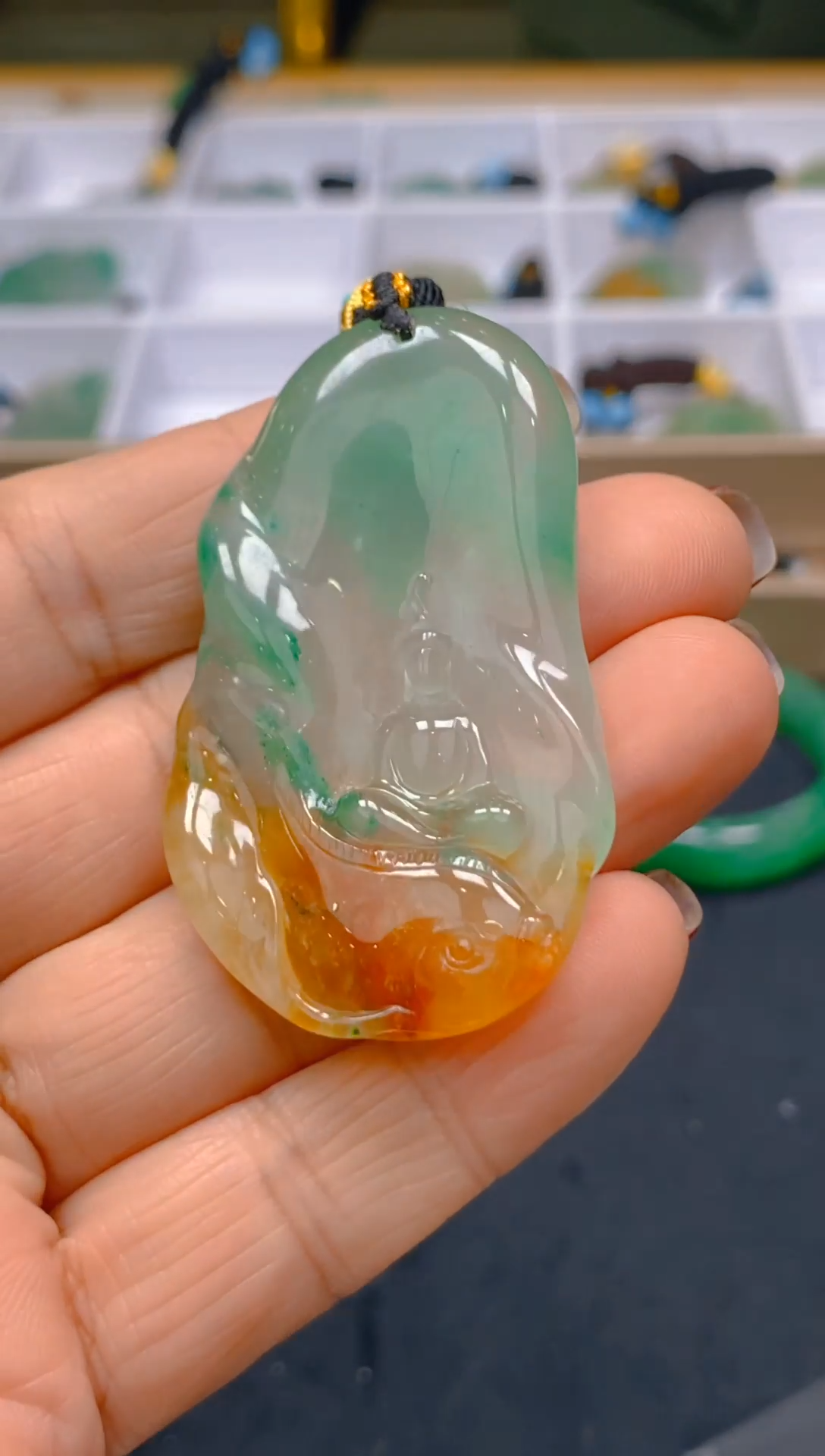 【闪购商品】石英质玉颈饰未镶嵌冰美人非洲翠072