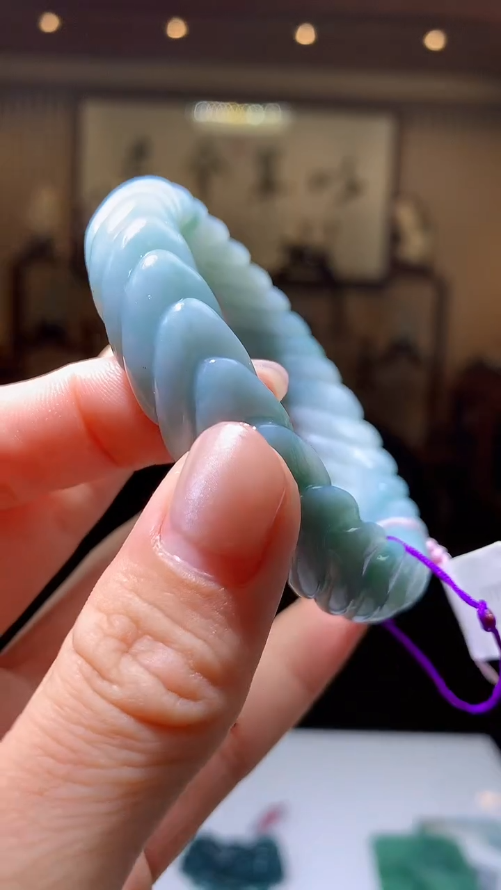 【闪购商品】定制翡翠未镶嵌1085hm-毛货手镯26