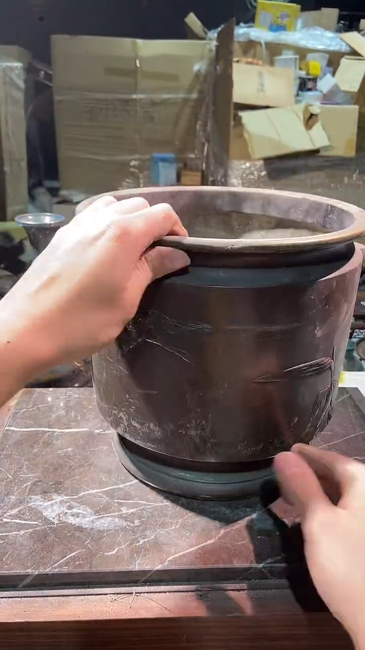 东红中古美术工艺品铜炉