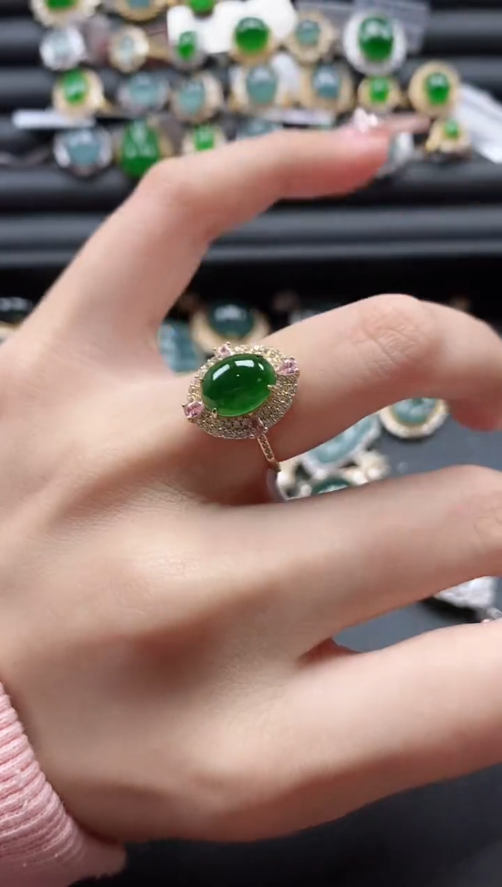 【闪购商品】翡翠戒指银S925镶嵌51511