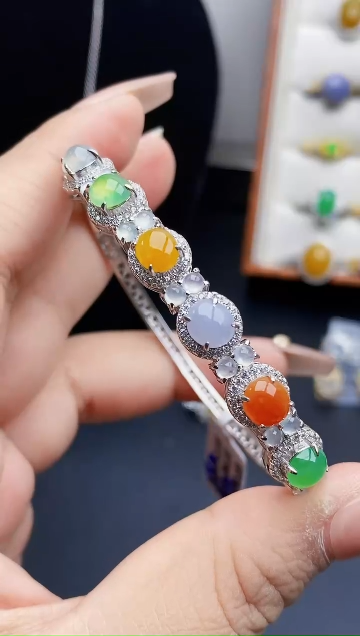 银S925镶嵌戒指翡翠2446