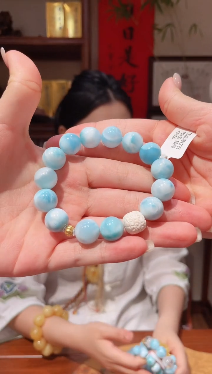 针钠钙石（海纹石）未镶嵌手链海纹石