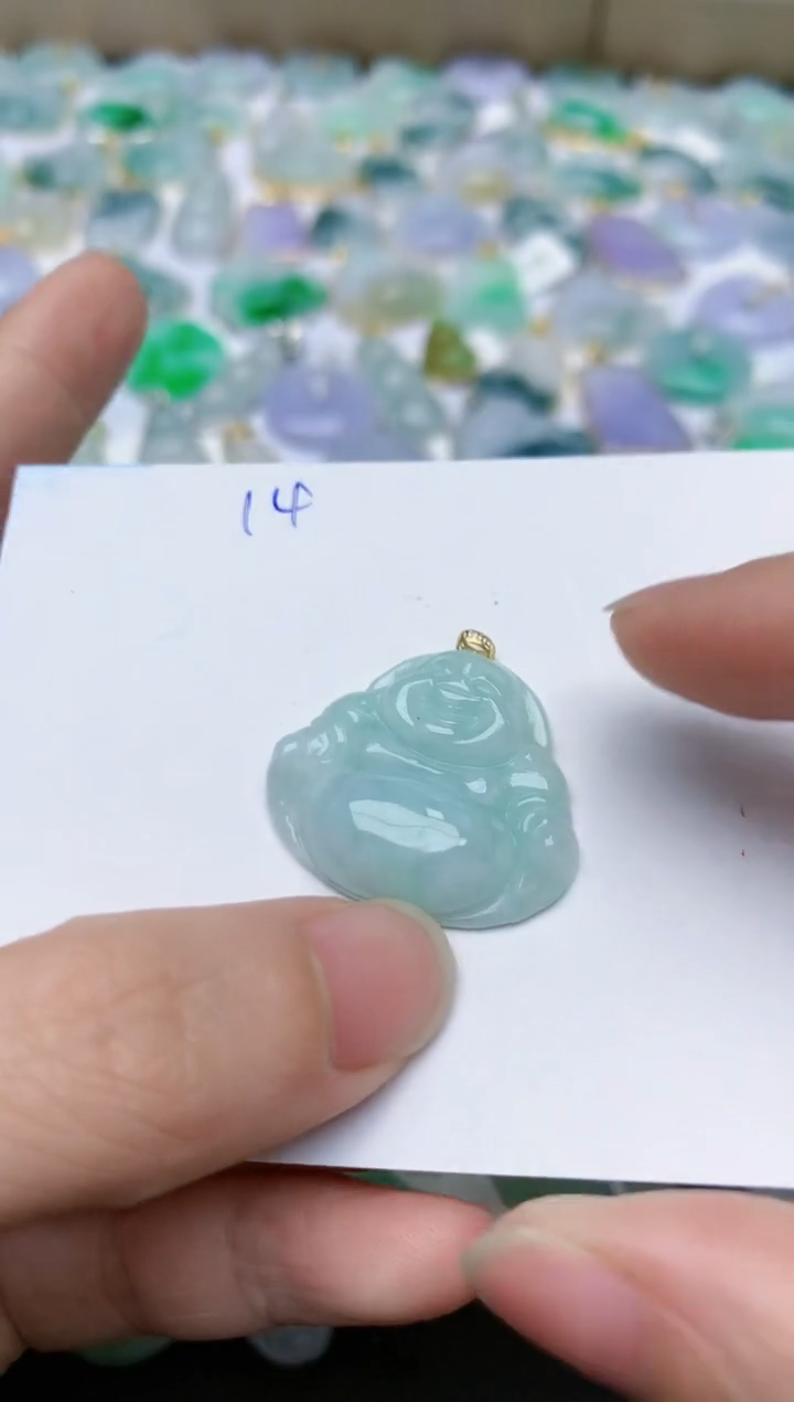 【闪购商品】翡翠颈饰18K金镶嵌天然翡翠A货    