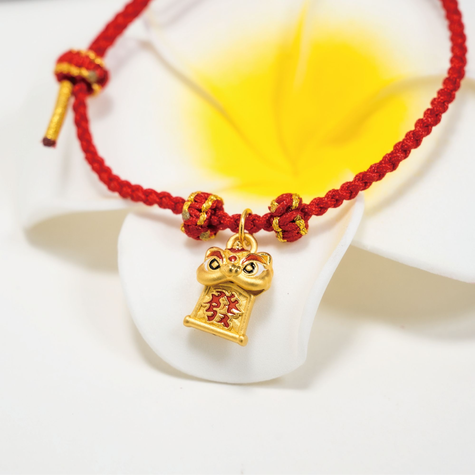 足金999国潮醒狮吊坠發字发财狮吊坠百搭礼物男女款送红绳