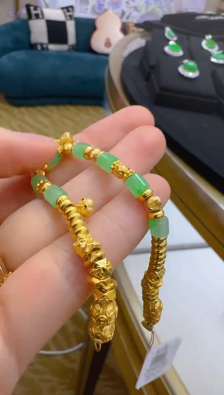 18K金镶嵌手链翡翠多样性团购发一件