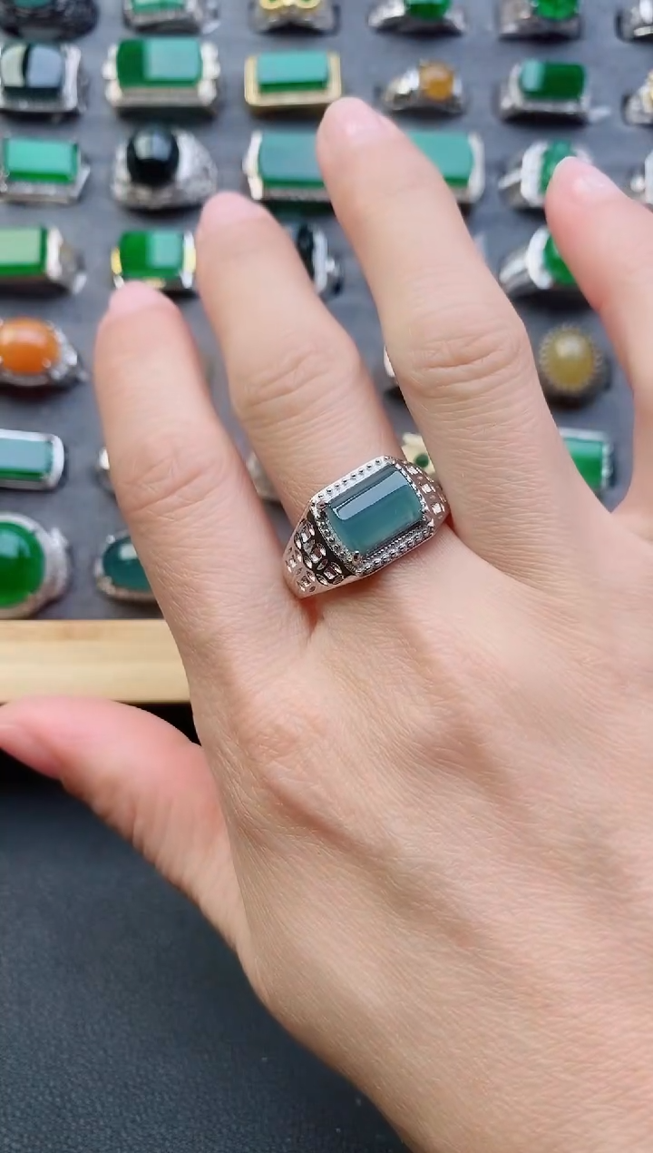 【闪购商品】翡翠戒指银S925镶嵌321321