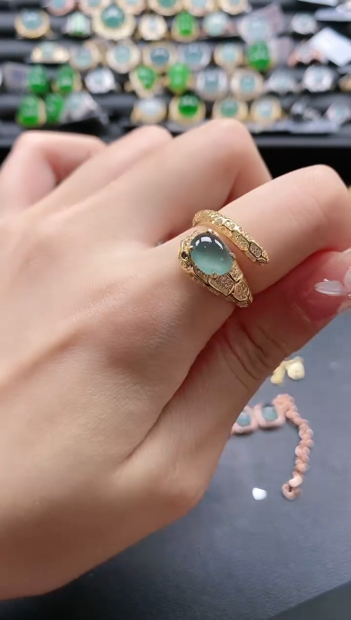 【闪购商品】翡翠戒指银S925镶嵌51511