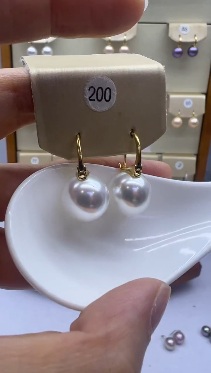 银S925镶嵌耳饰淡水珍珠200
