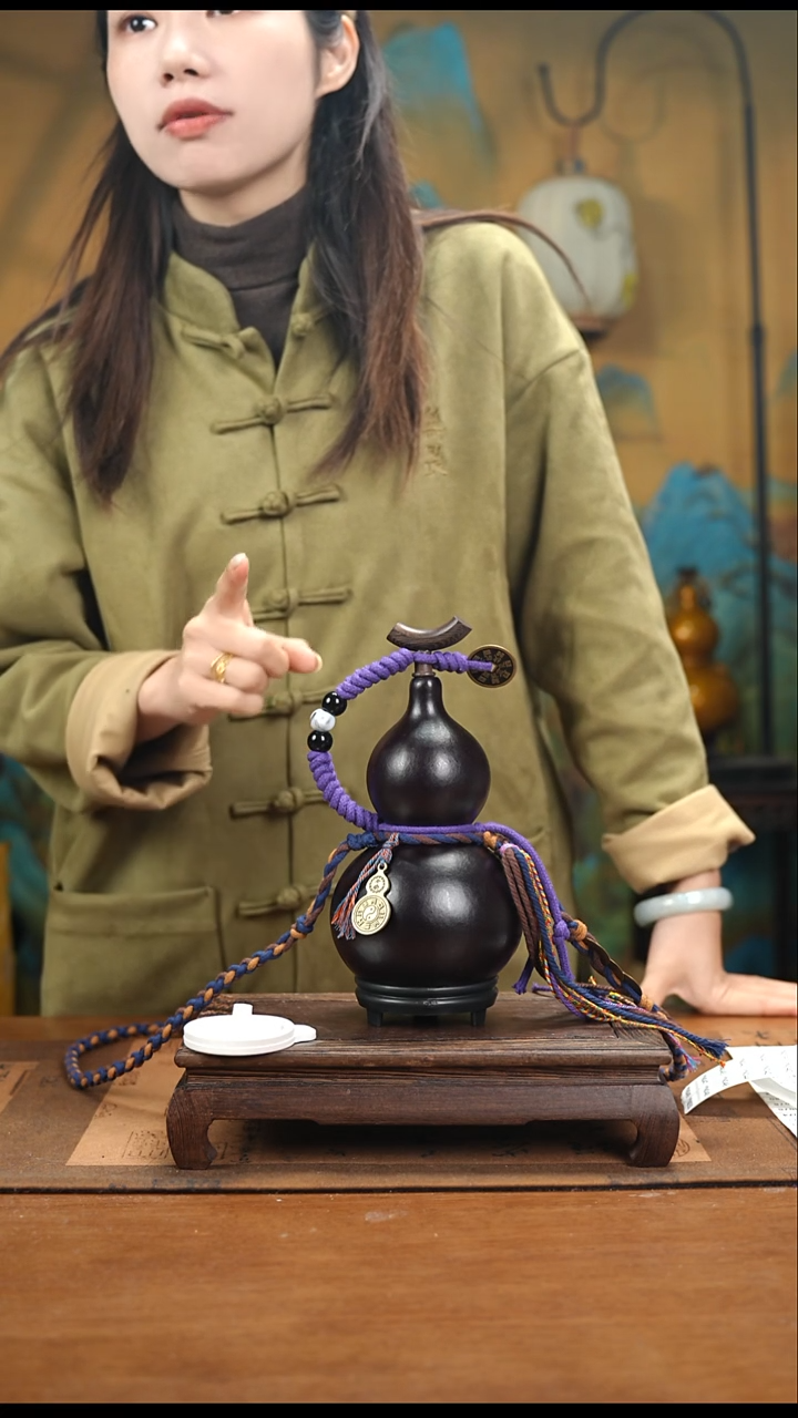 YN032精品藏绳款天然酒葫芦（一物一拍）