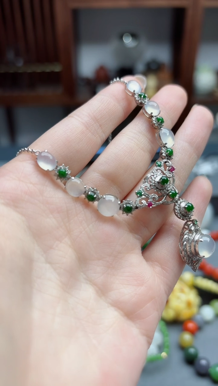 【闪购商品】翡翠颈饰18K金镶嵌18k金翡翠项链*1 MH