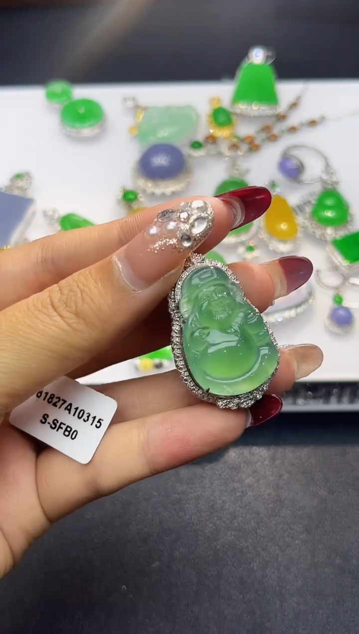 【闪购商品】翡翠吊坠(不含链)18K金镶嵌4536  