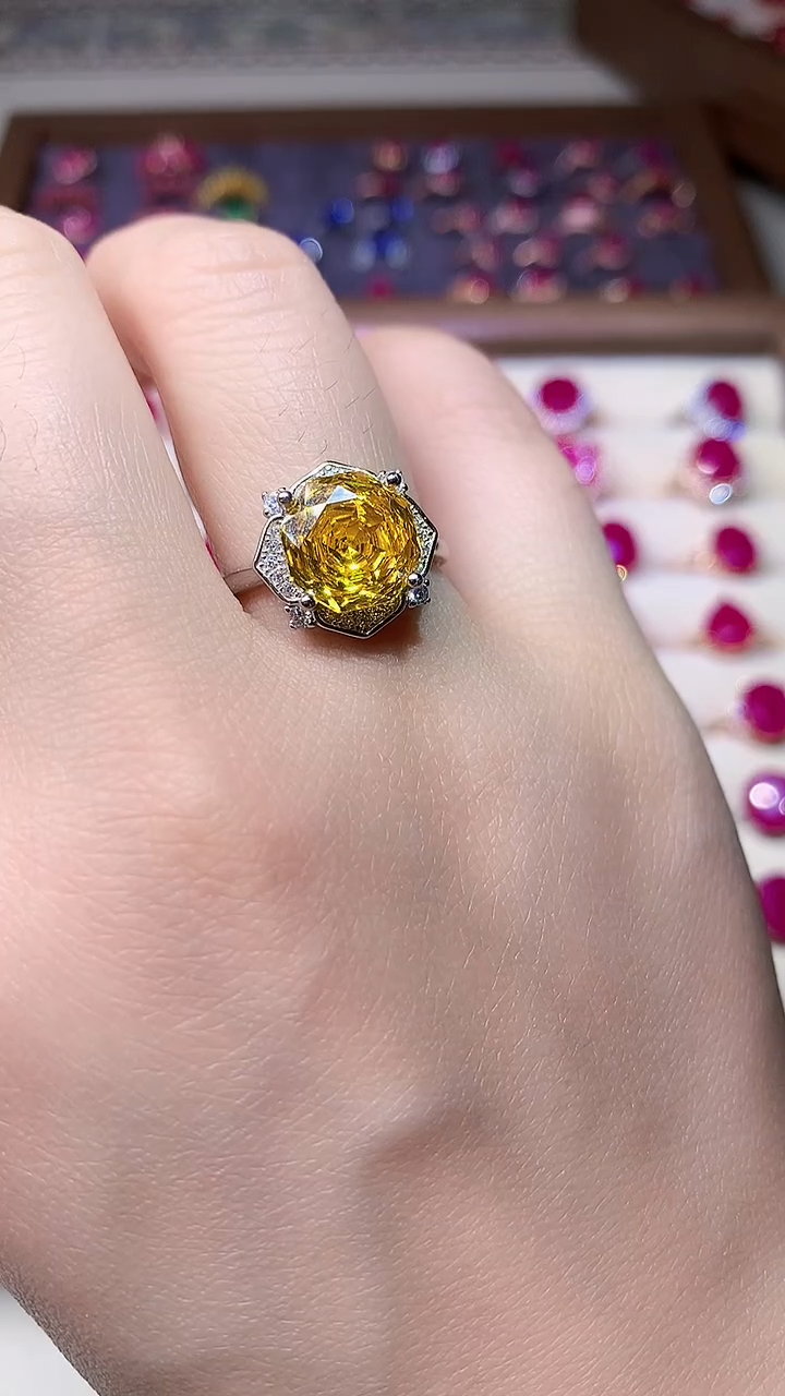 【闪购商品】彩色蓝宝石戒指银S925镶嵌00000