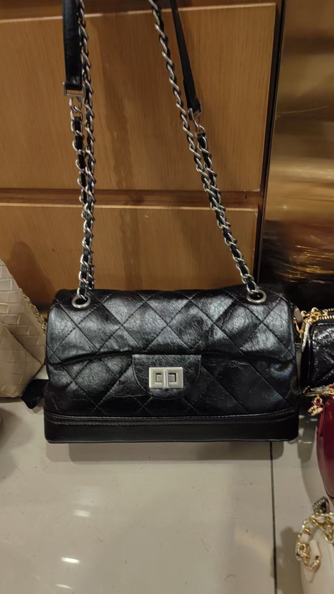 韩系菱格链条包绣线轻奢新款单肩包斜挎通勤休闲FL7540210T-15