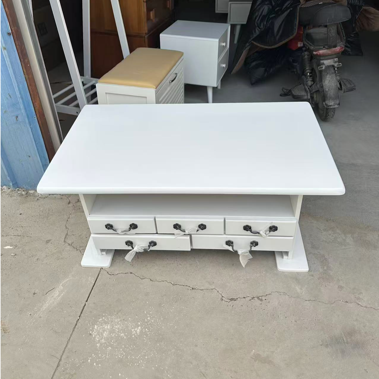 【清仓孤品】中式可防水长方形茶几桌子家用客厅笔记本白色简约储物