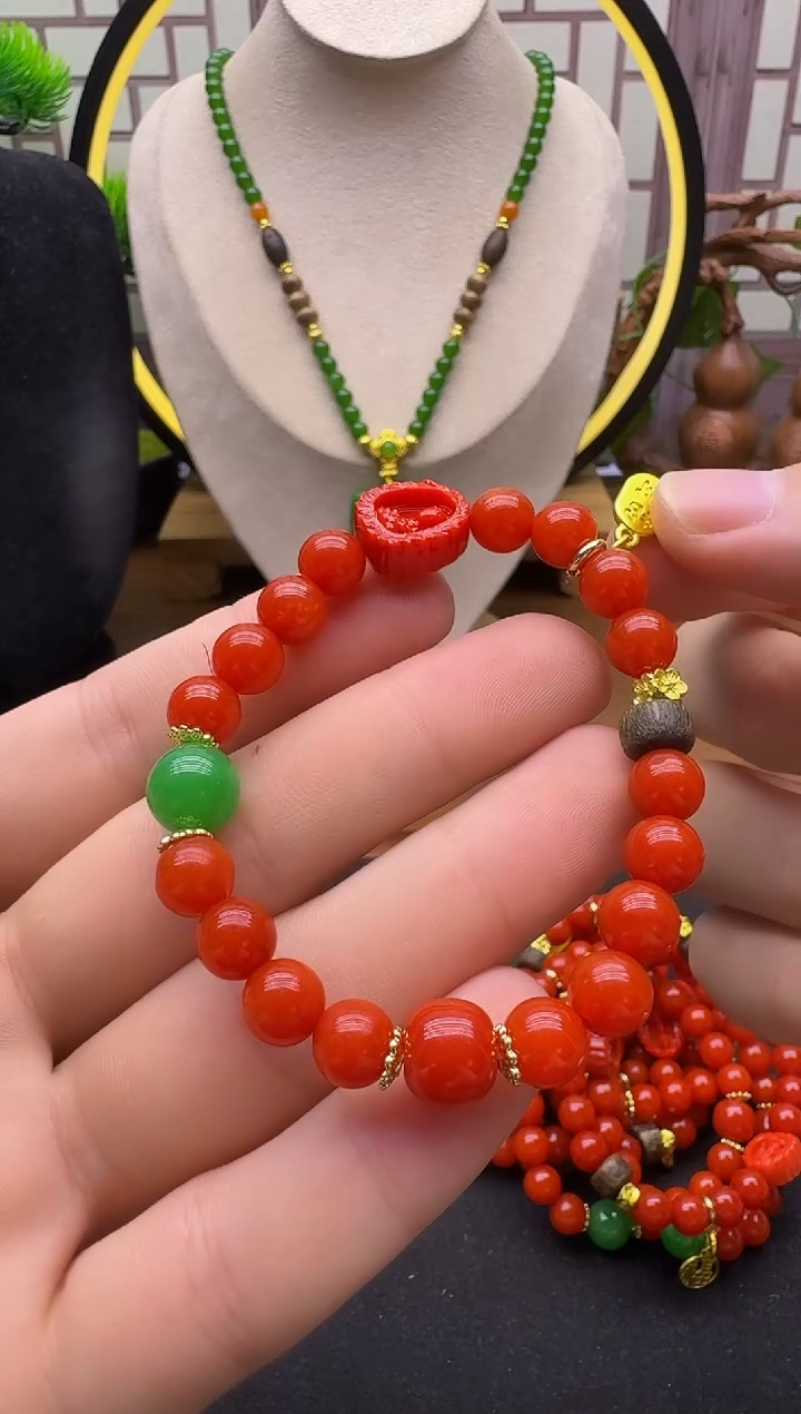 14K金镶嵌手链翡翠L07     