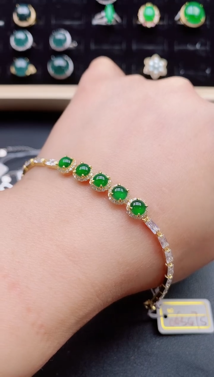 【闪购商品】翡翠手链银S925镶嵌321321