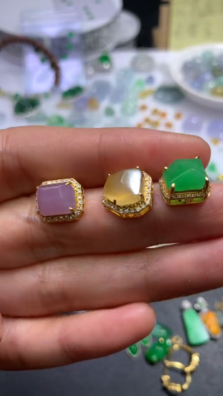 18K金镶嵌定制翡翠癫***） 18K金镶嵌 定制翡翠 癫*