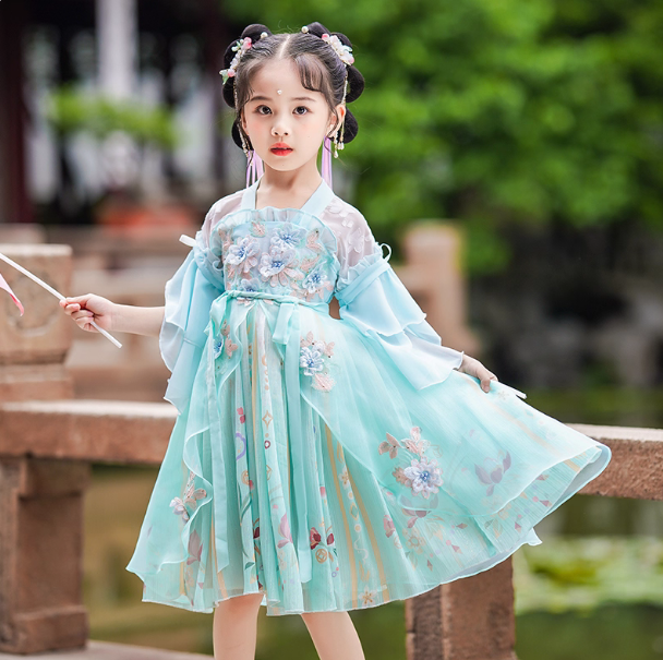 【D22】NO退NO换！默认个别微瑕 汉服女童儿童中国风唐装襦裙连衣裙