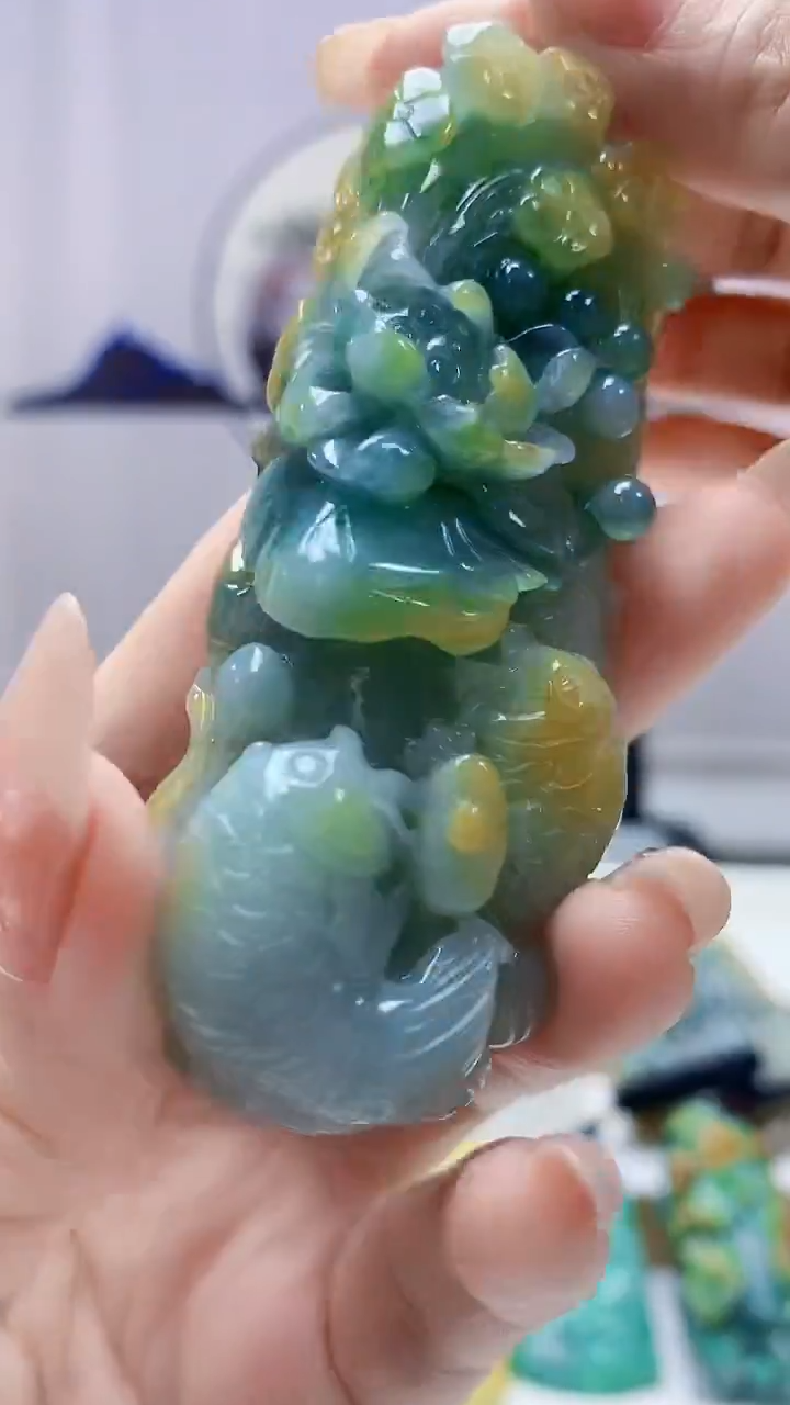 未镶嵌定制翡翠4829DD-毛货挂件147