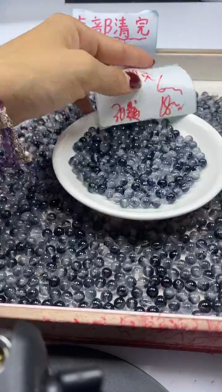 【闪购商品】水晶颈饰未镶嵌w134黑幽灵烤色6mm*30颗