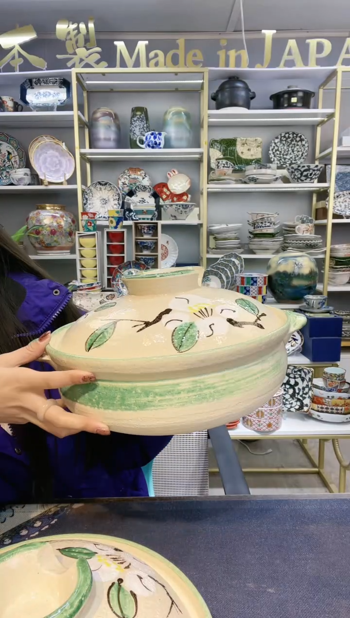 【闪购商品】碗万古烧白色山茶花8号土锅2.8L