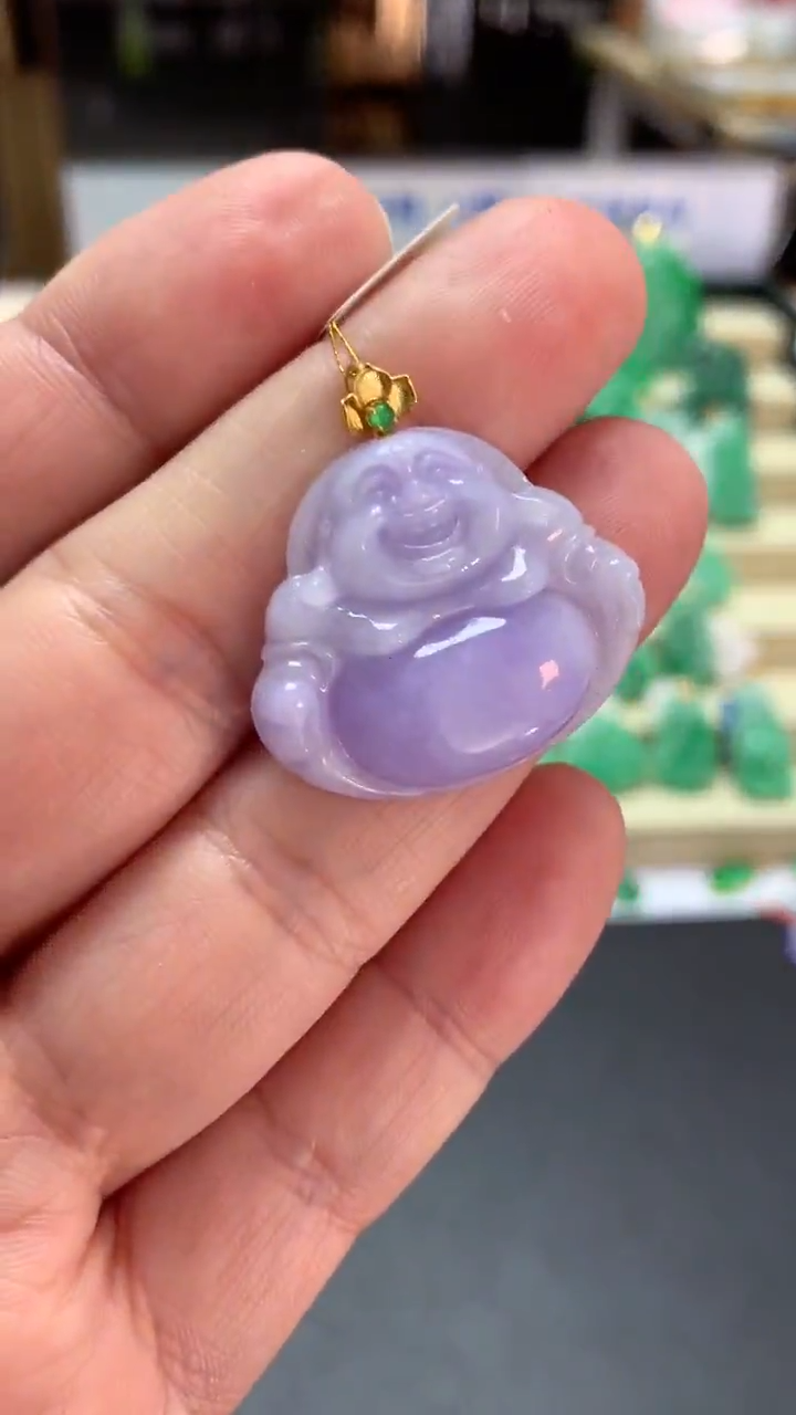 【闪购商品】翡翠吊坠(不含链)18K金镶嵌挂件