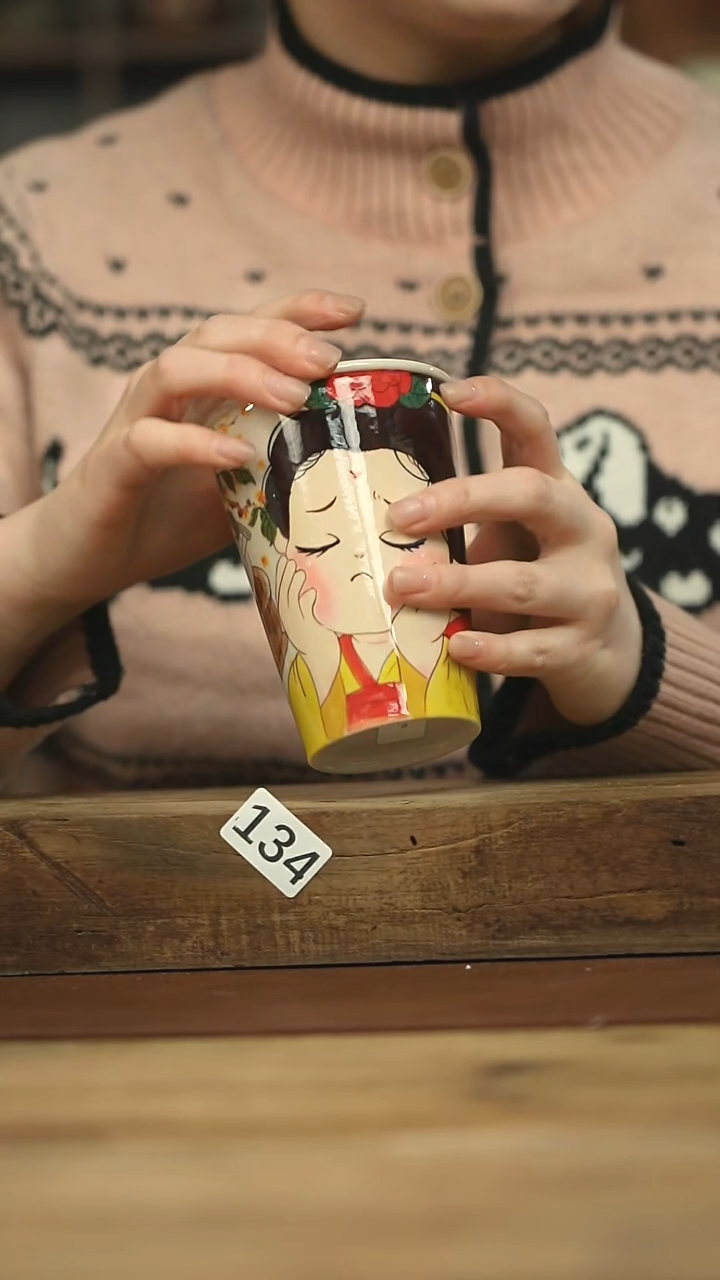 设计师手作款泥古手绘系列可乐杯