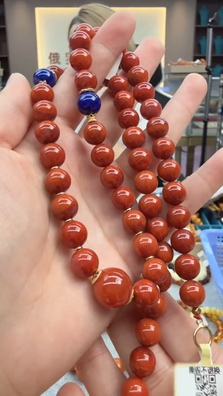 南红玛瑙未镶嵌颈饰185秒拍号假一罚十