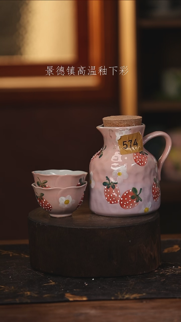 陶瓷景德镇高温釉下手绘陶瓷@L574@