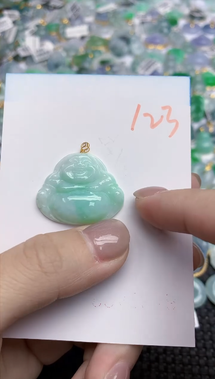 【闪购商品】翡翠颈饰18K金镶嵌天然翡翠A货