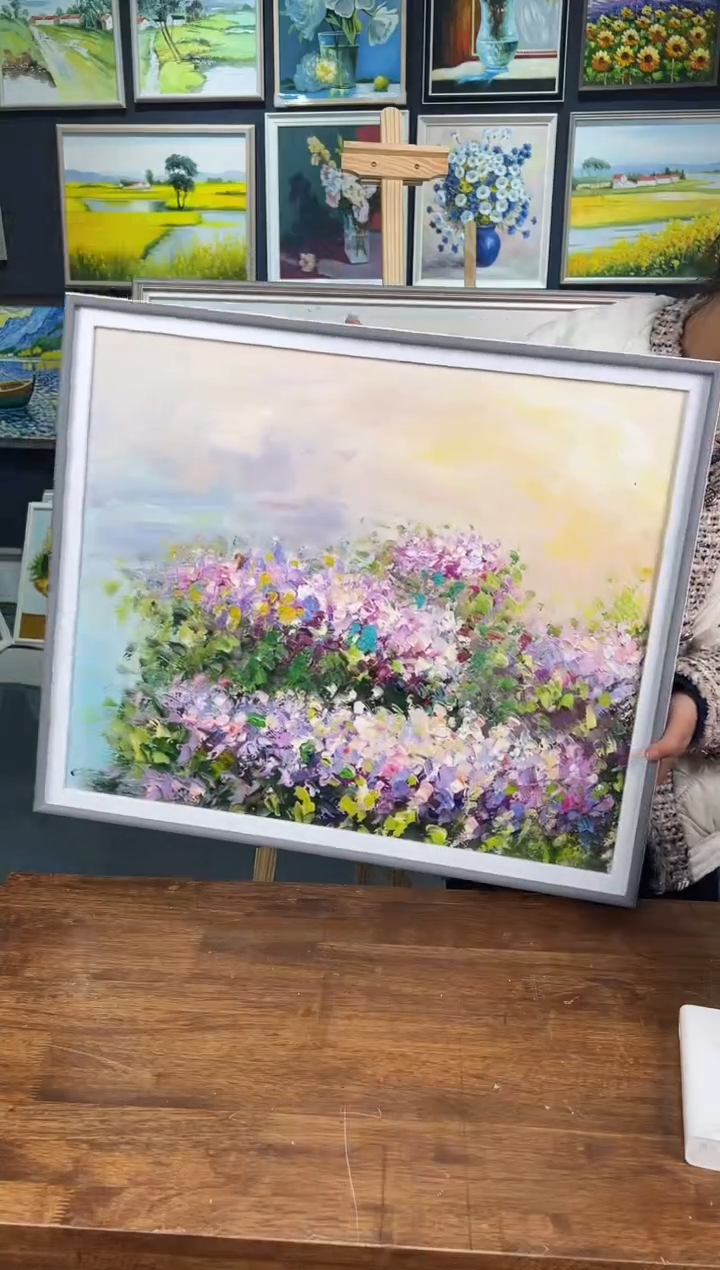 【闪购商品】油画68号 50*60 紫藤花-手绘油画