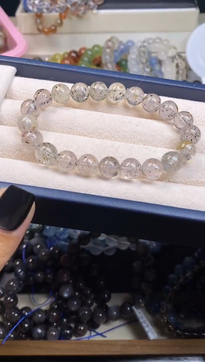 未镶嵌手串水晶黑云母超